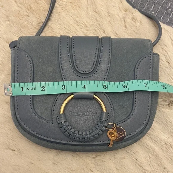See By Chloe Hana Leather and Suede Crossbody Bag in Stormy Sky - Picture 12 of 14